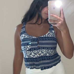 Charlotte Russe blue crop top size XS